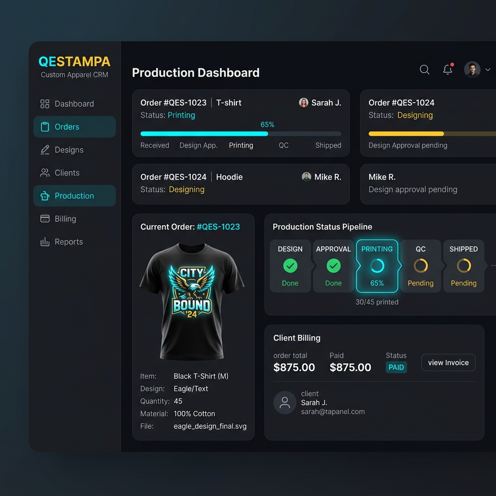 Qestampa - CRM para Venta e Indumentaria Personalizada
