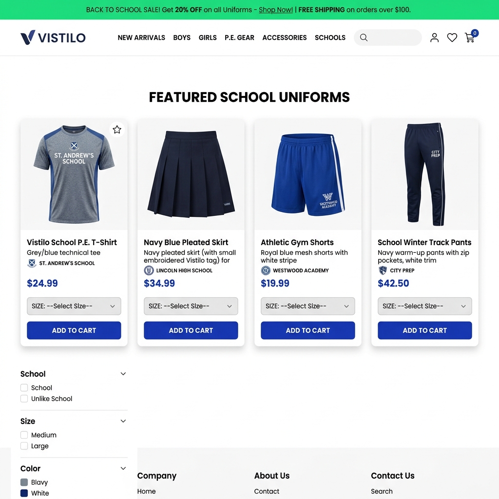 Vistilo - eCommerce de Uniformes Escolares e Institucionales